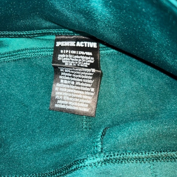 PINK | Green / Velvet Active Leggings | Size Small - Picture 4 of 4